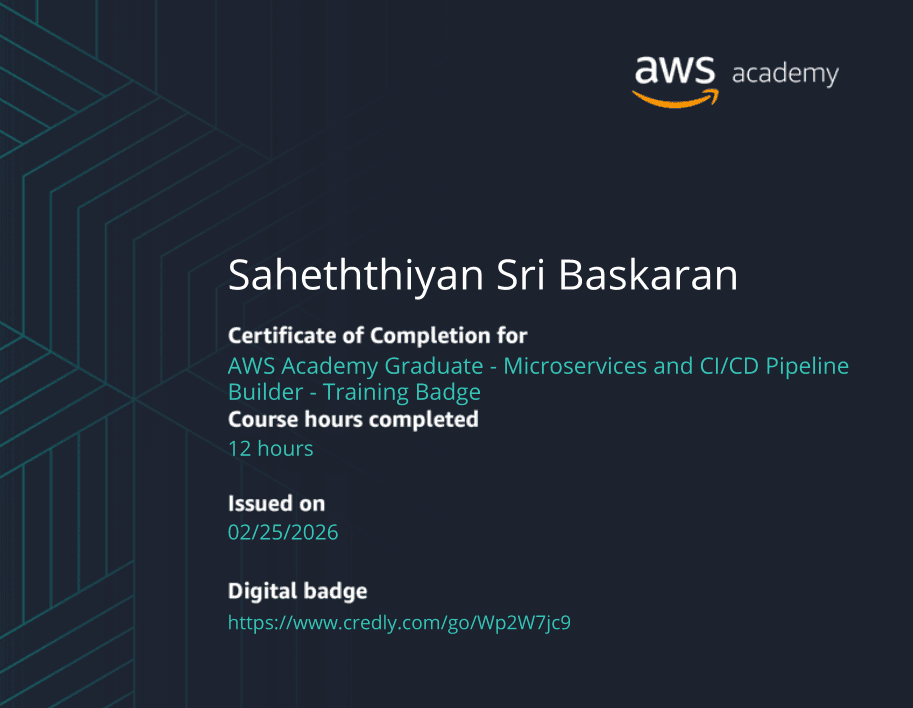 AWS Academy Graduate: Microservices and CI/CD Pipeline Builder